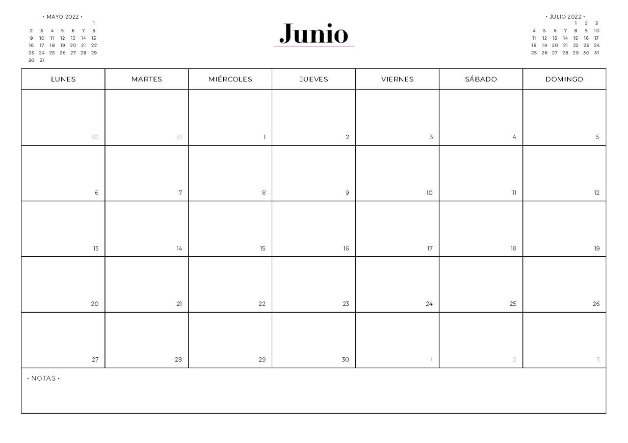 Calendario Junio 2022 Para Imprimir Docalendario 3369
