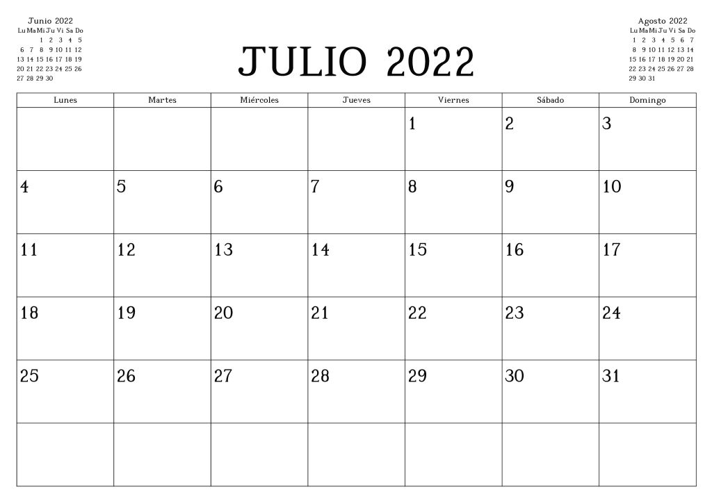 Calendario Julio 2022 Para Imprimir Gratis 0205