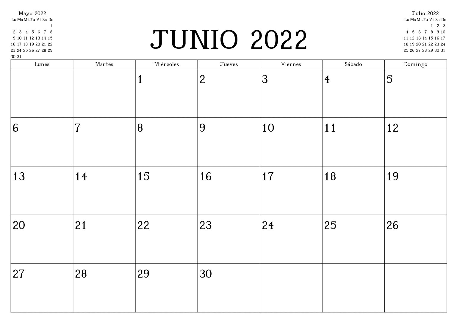 Calendario Junio 2022 Para Imprimir Docalendario 0362