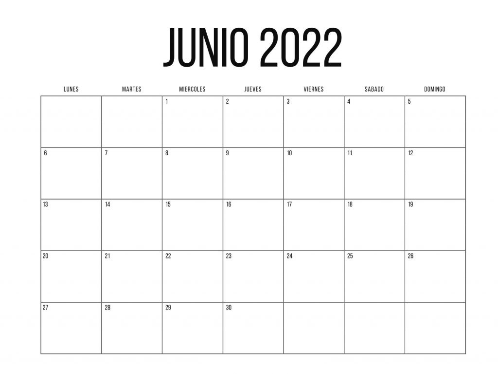 Calendario Junio 2022 Para Imprimir Pdf Docalendario