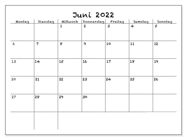 Kalender Juni 2022 Mit Feiertagen