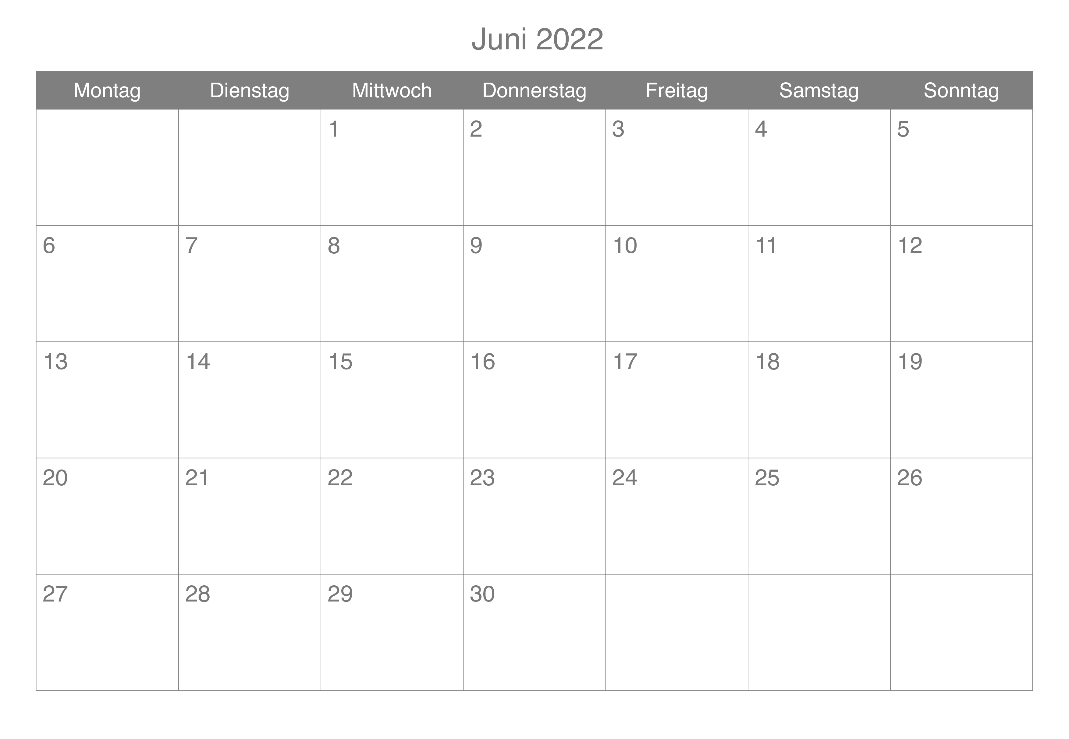 Kalender Juni 2022 Mit Feiertagen PDF
