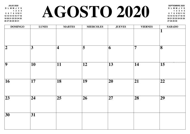 Calendario Agosto 2022 Argentina