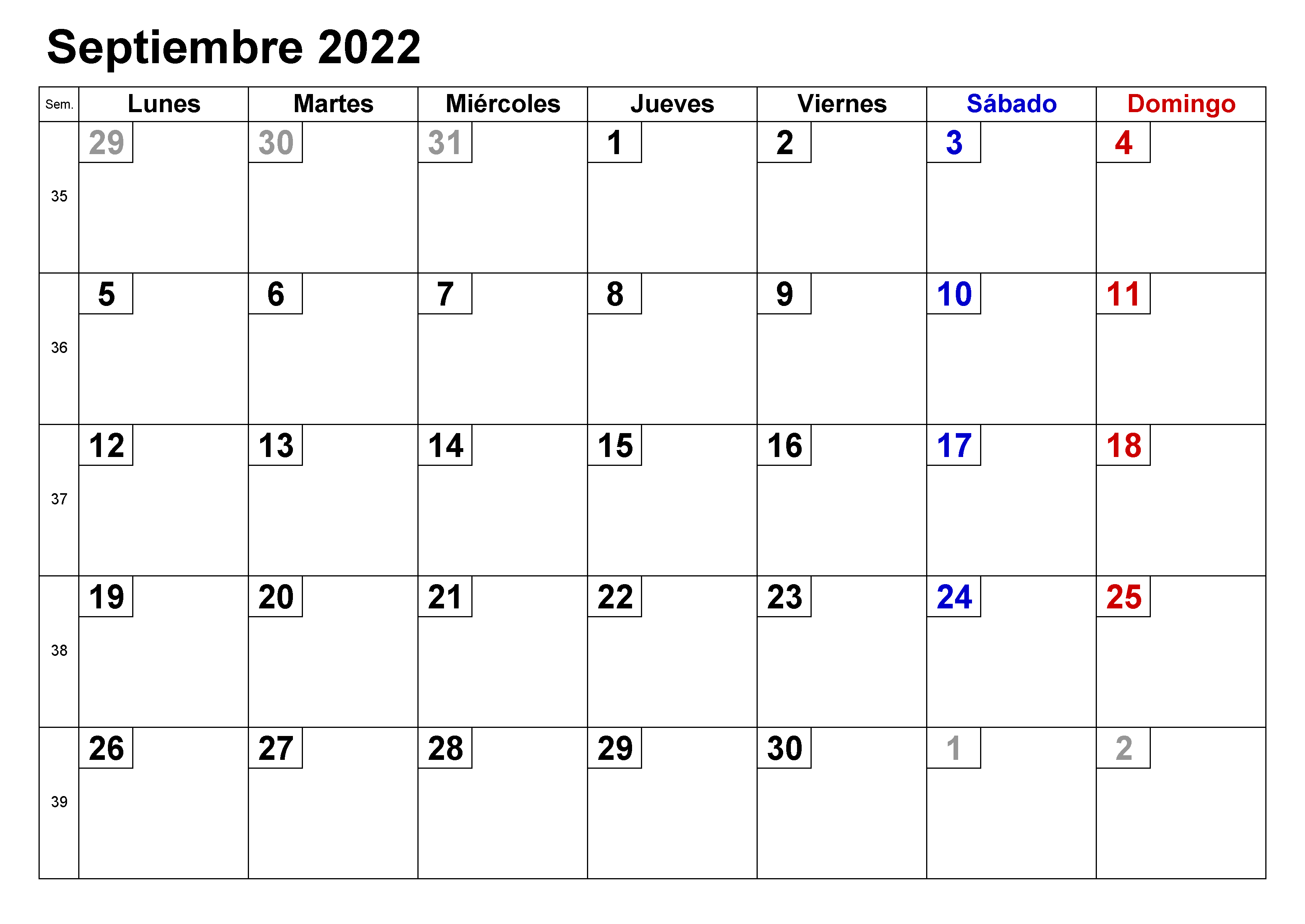 Calendario Septiembre 2022 Con Festivos Vacaciones