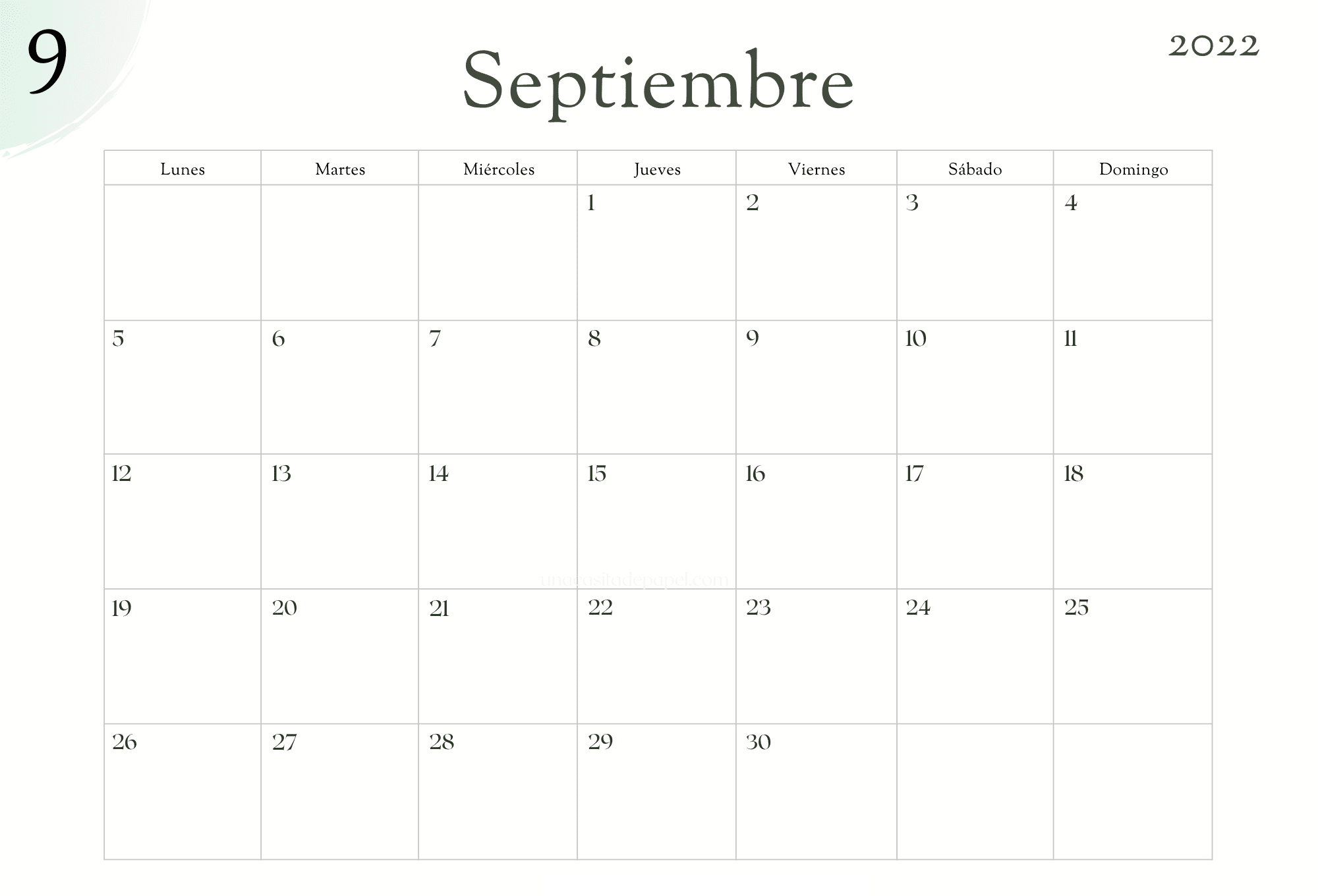 Calendario Septiembre 2022 Con Festivos
