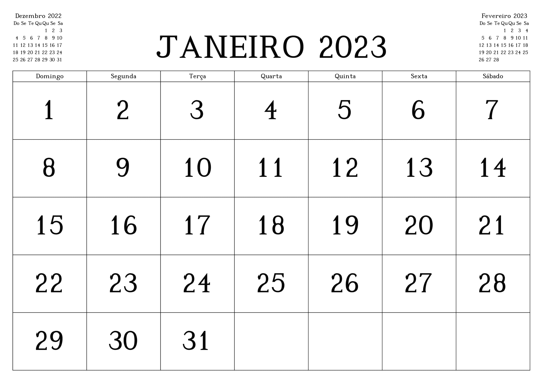 Calendario De Janeiro 2023 Imprimir Calendario 2023 Con IMAGESEE