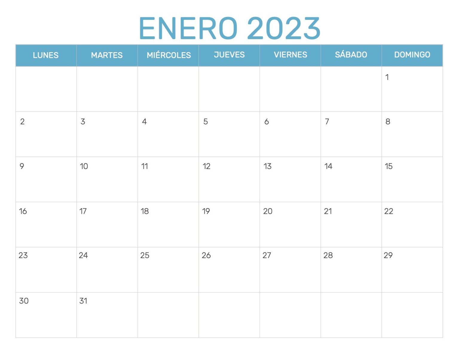 Mensual Calendario Enero 2023 Con Festivos Docalendario