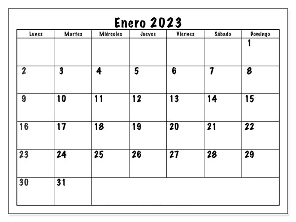 Calendario Enero 2023 Con Festivos Cuadro