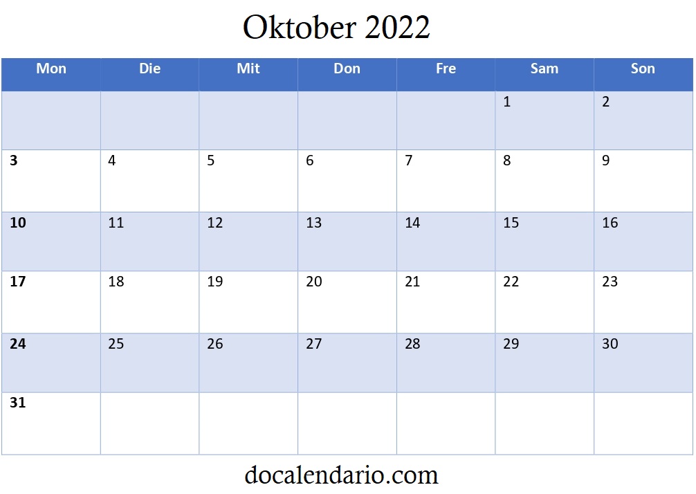 Kalender Oktober 2022 442ms