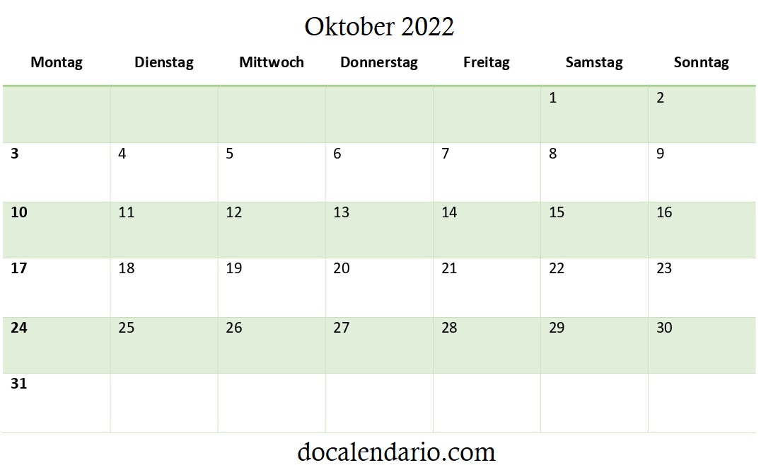 Kalender Oktober 2022 77ms